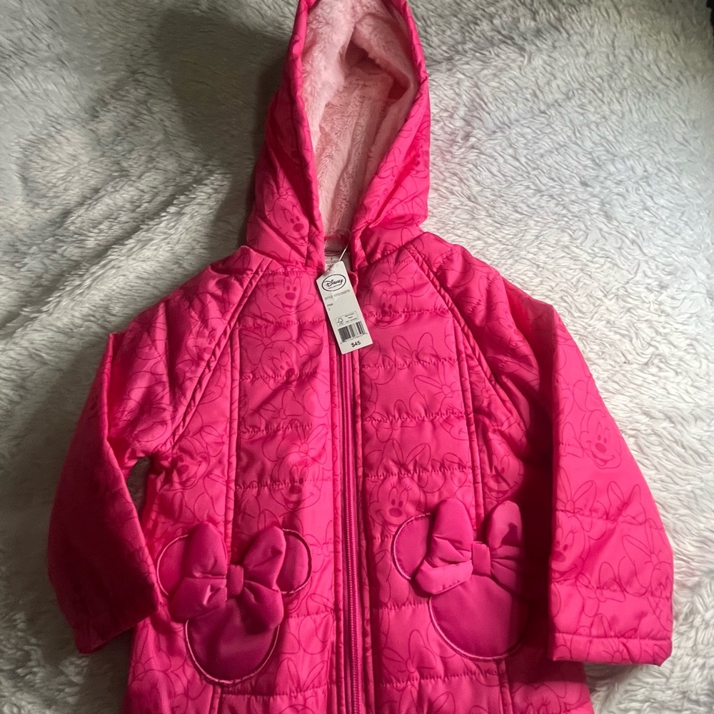 Disney Collection Minnie Mouse All Over Print Hooded Puffer Jacket
Pink Sz 2